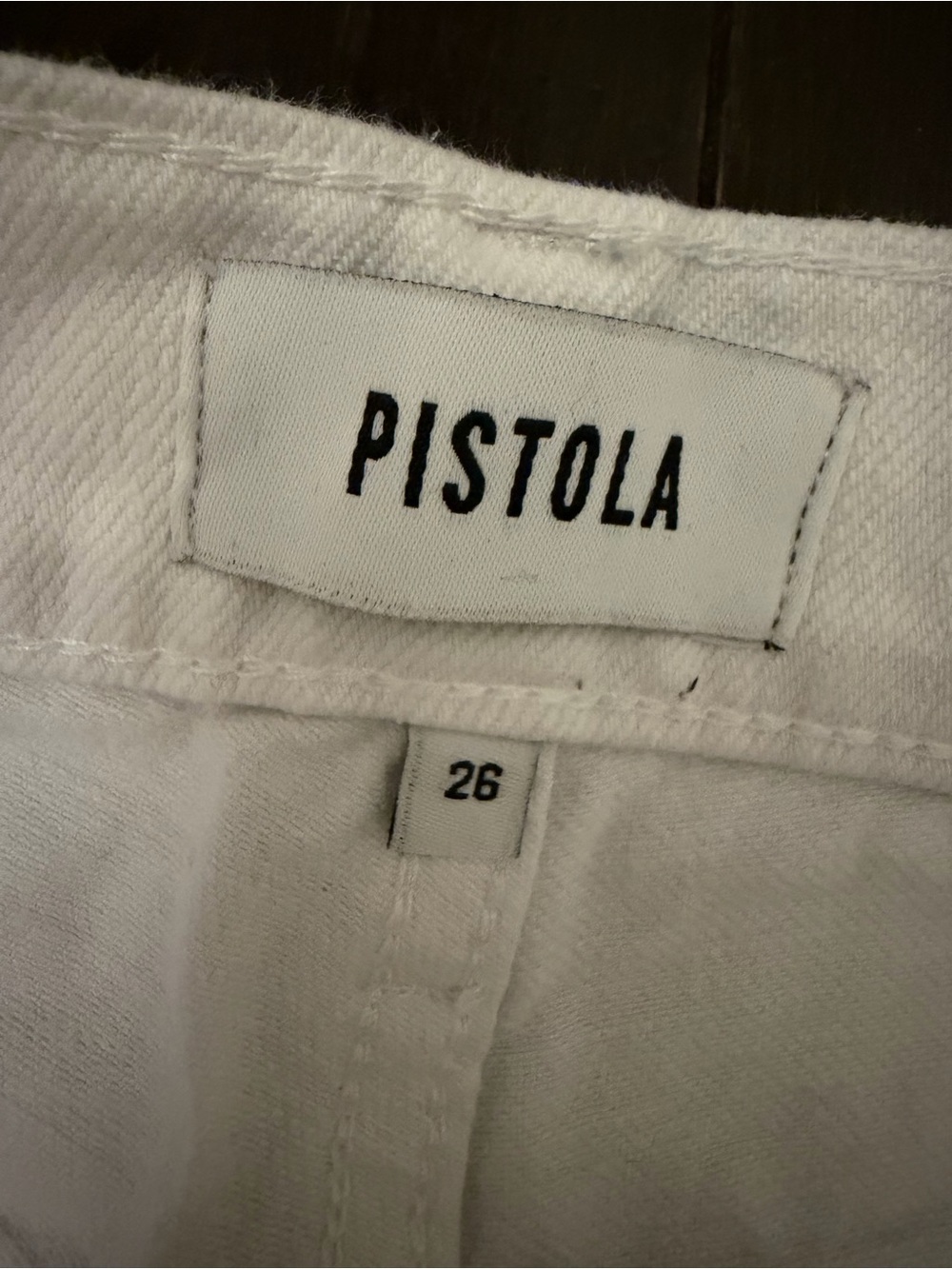 pistola White Distressed Boyfriend Jeans with Knee Rips - Picture 3 of 6